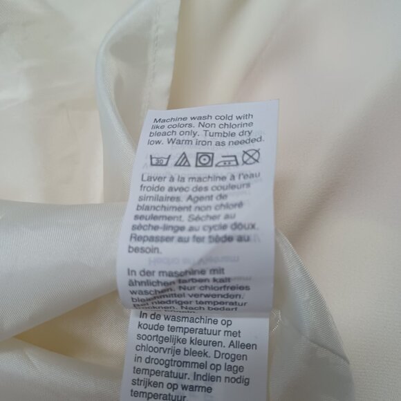 J Crew Mercantile Blouse Ivory Romantic V Neck Lined Tie Sleeve Womens 10 - Picture 12 of 14